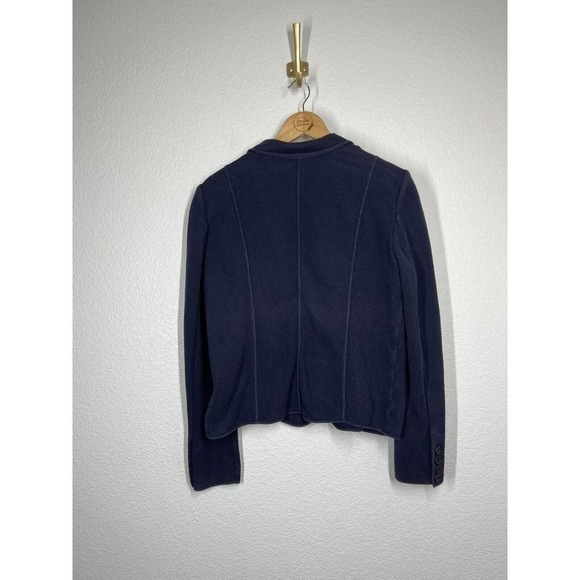 Bogner Textured Knit Zip Front Blazer Jacket M/ L Navy - Picture 4 of 4